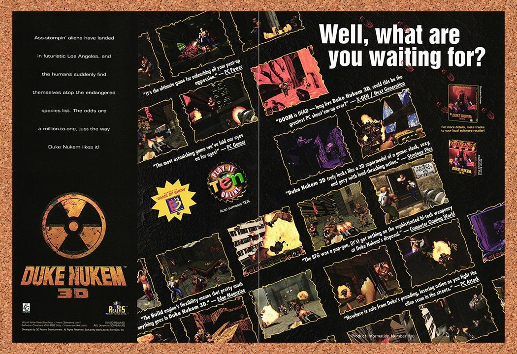 1996 Duke Nukem 3D PC Original Ad v4