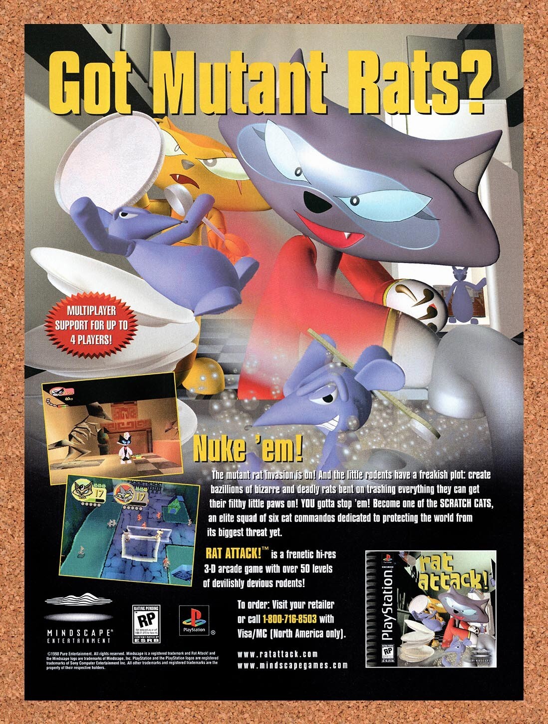1998 Rat Attack! PS1 Original Ad v1