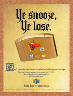 1998 Zelda Ocarina Of Time N64 Original Ad v1