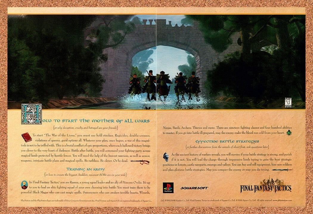 1998 Final Fantasy Tactics PS1 Original Ad v1