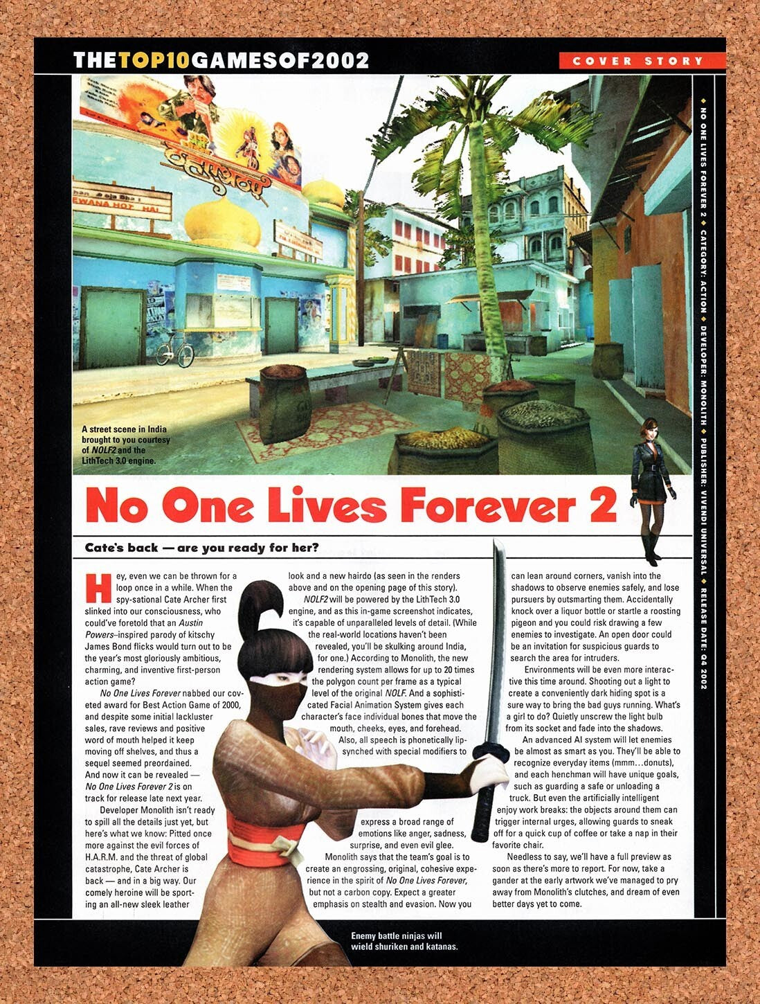 2001 No One Lives Forever 2 PC Review Original Ad v5