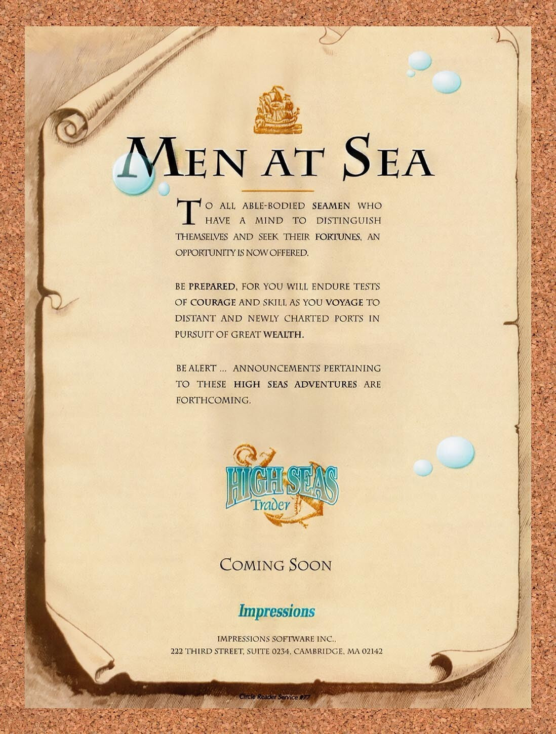 1994 High Seas Trader Amiga Original Ad v1