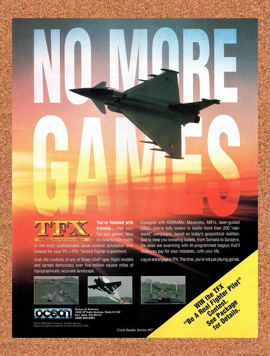 1994 TFX Tactical Fighter Experiment Amiga Original Ad v1