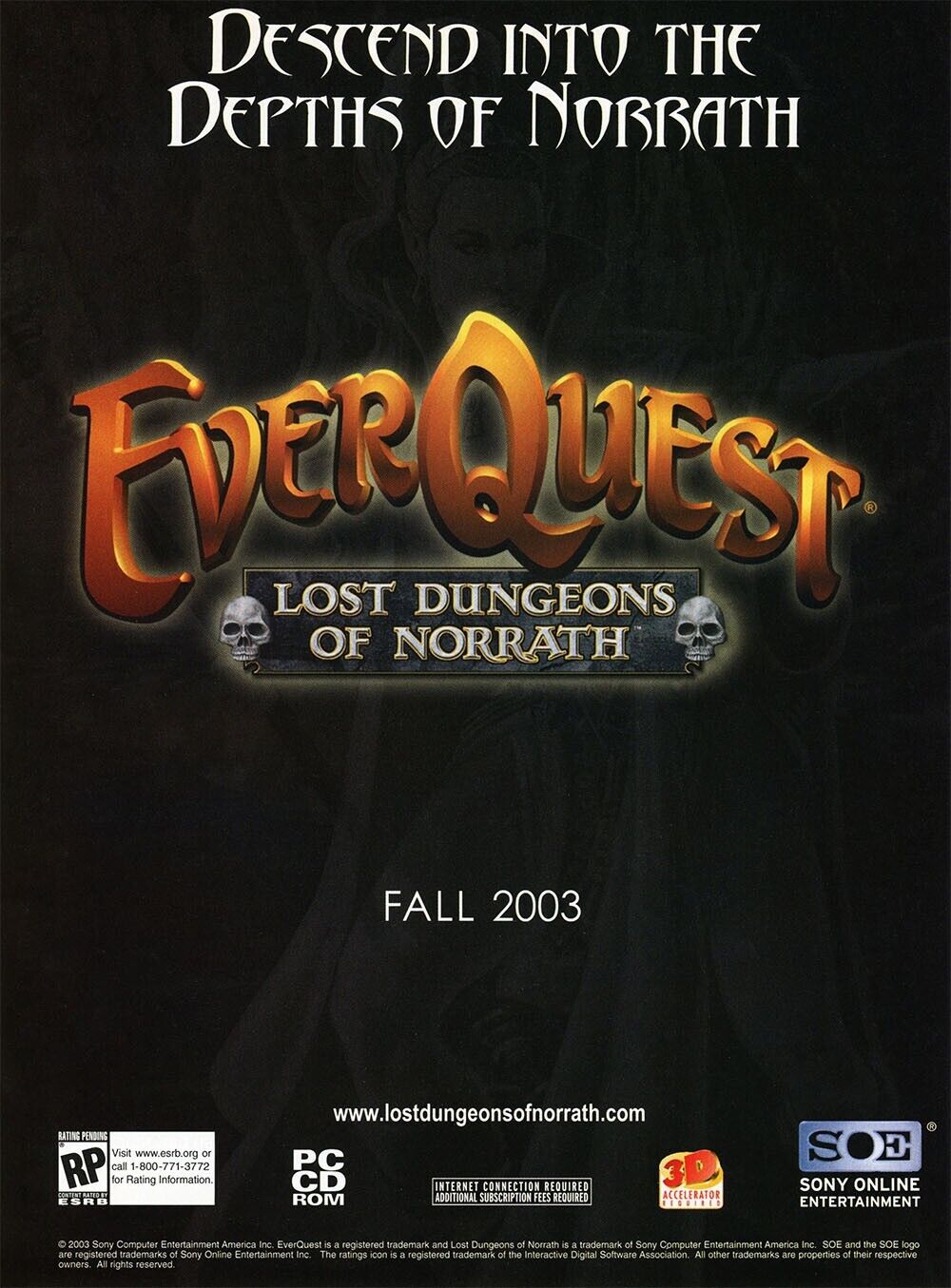 2005 EverQuest Lost Dungeons Norrath PC Original Ad