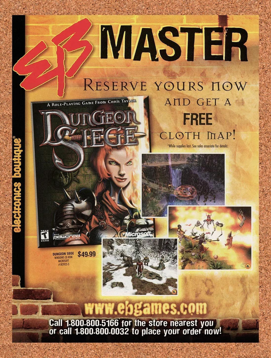 2002 Dungeon Siege PC EB Original Ad v4