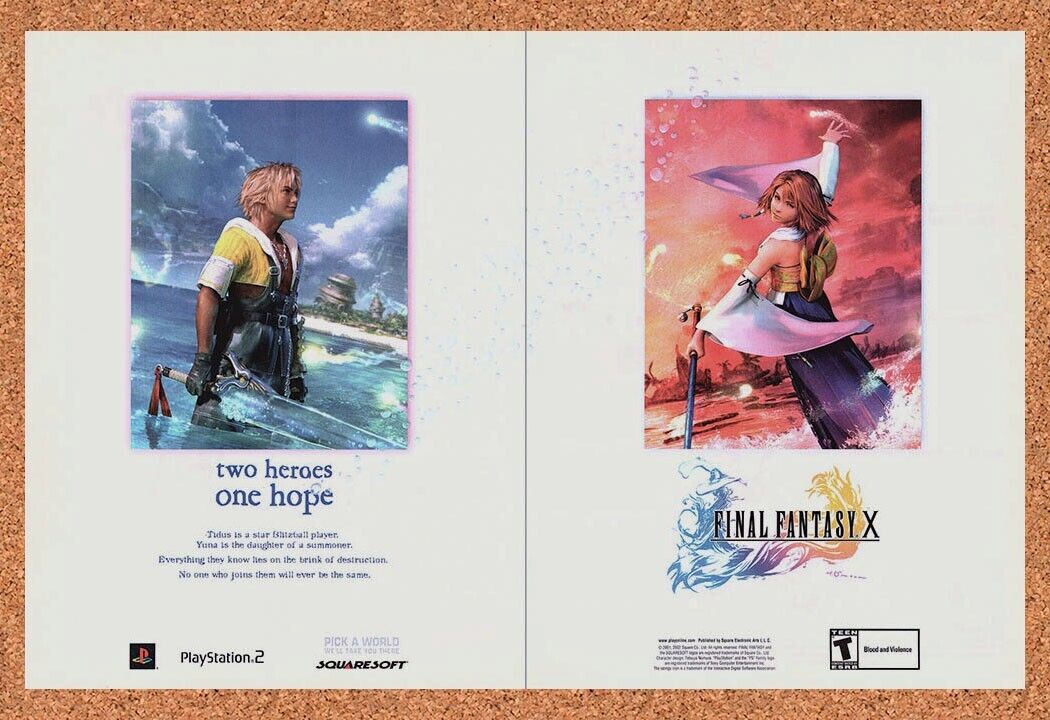 2002 Final Fantasy X PS2 Original Ad