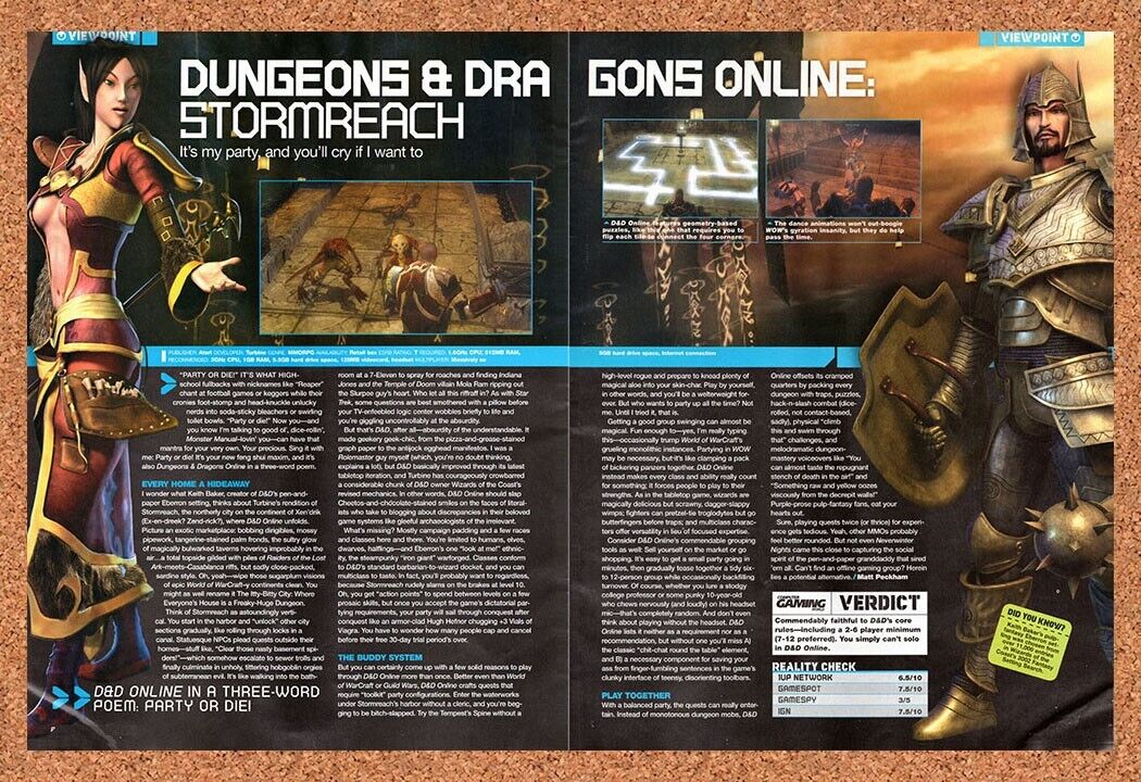 2006 Dungeons & Dragons Online Stormreach PC Original Ad