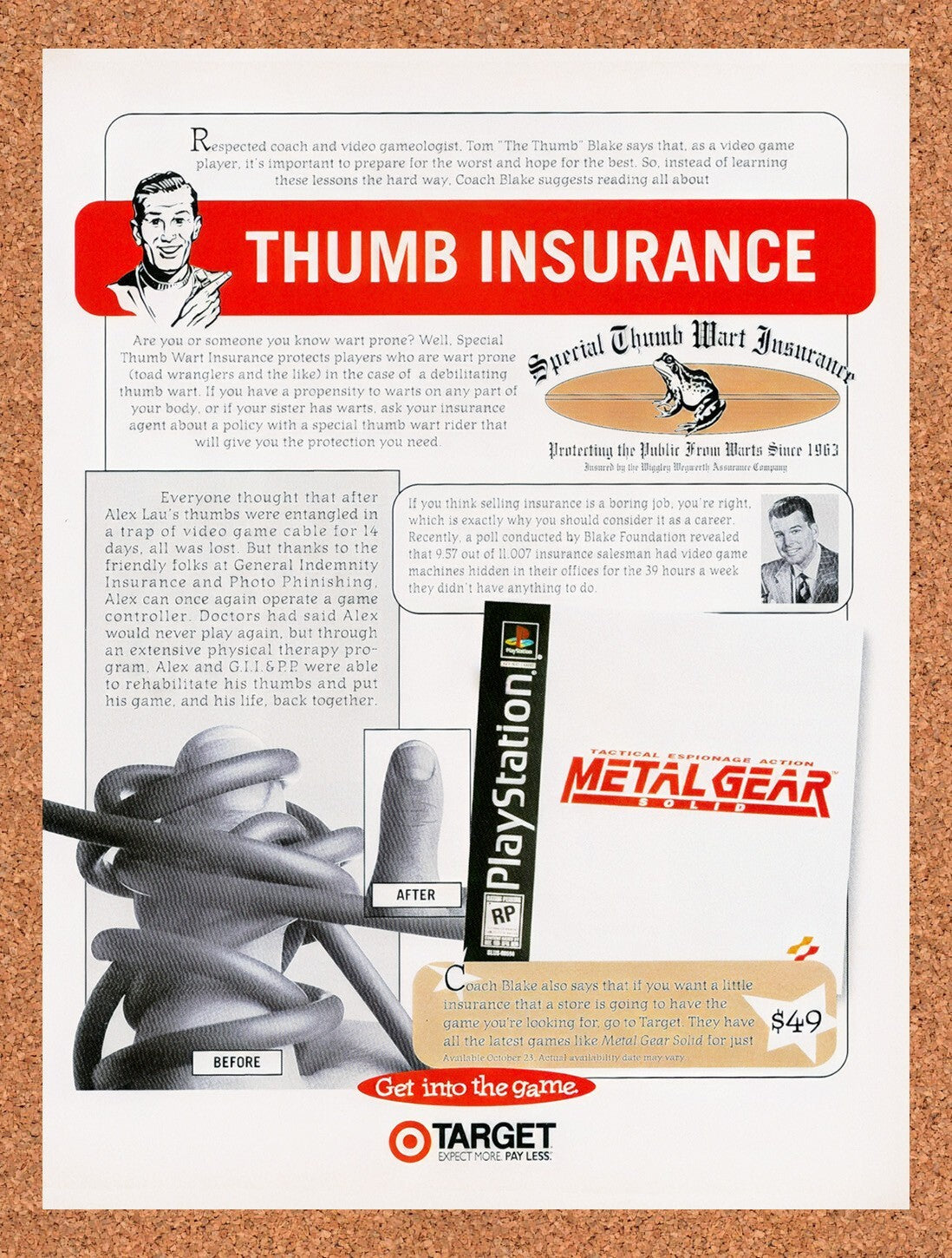 1998 Metal Gear Solid Target Original Ad v5