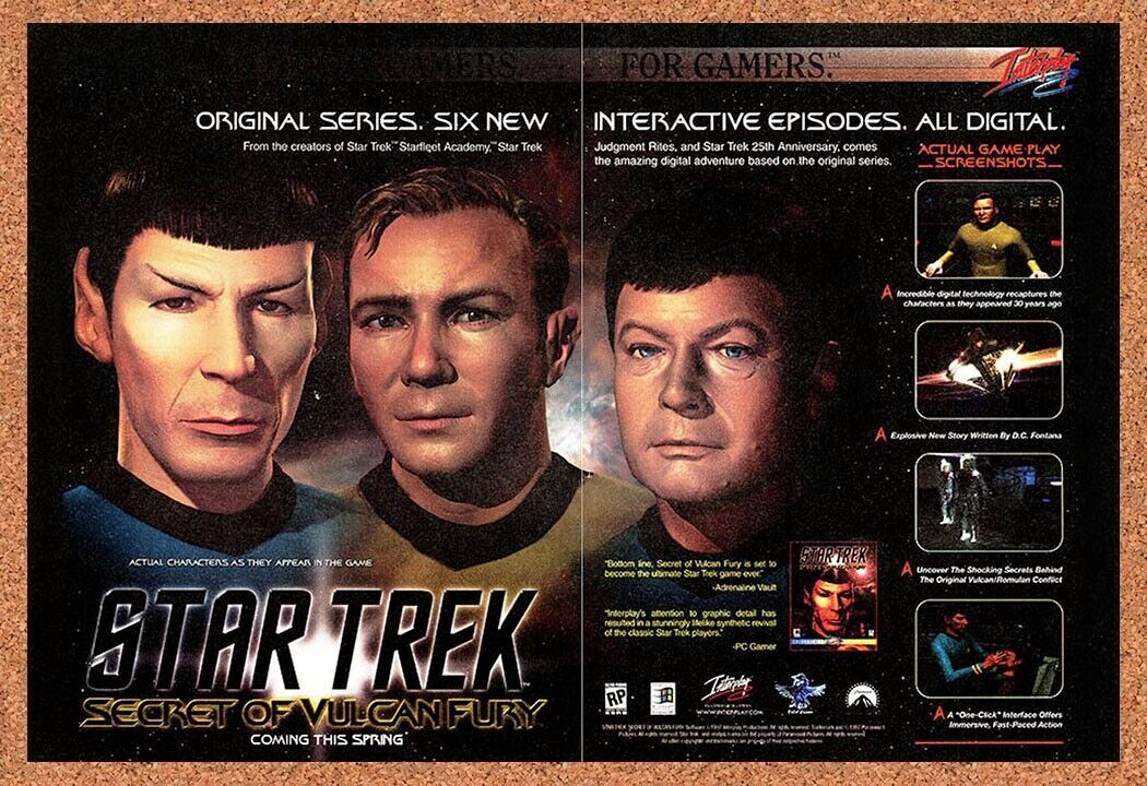 1998 Star Trek Secret Of Vulcan Fury PC Original Ad v2