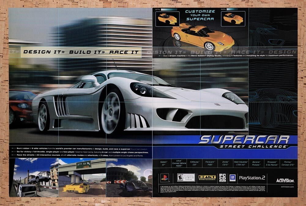 2001 Supercar Street Challenge PS2 Original Ad v1