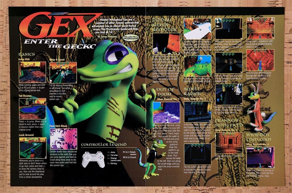 1998 Gex Enter The Gecko PS1 Original Ad v2