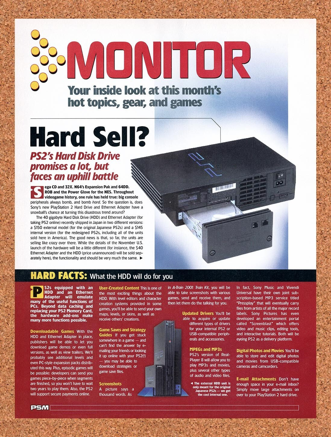 2001 Sony PS2 Console HDD Overview Original Ad v6