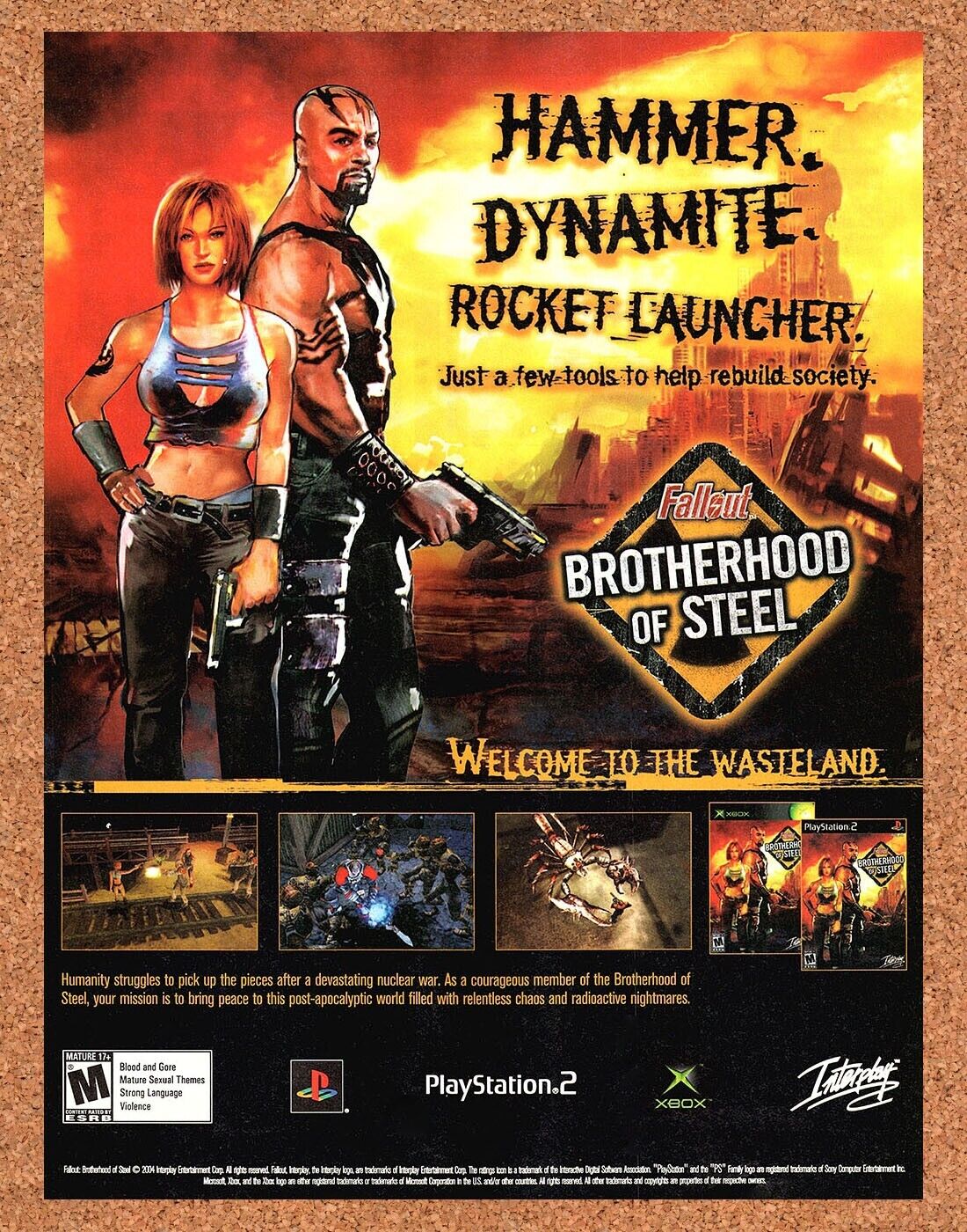 2004 Fallout Brotherhood Of Steel PS2 Original Ad