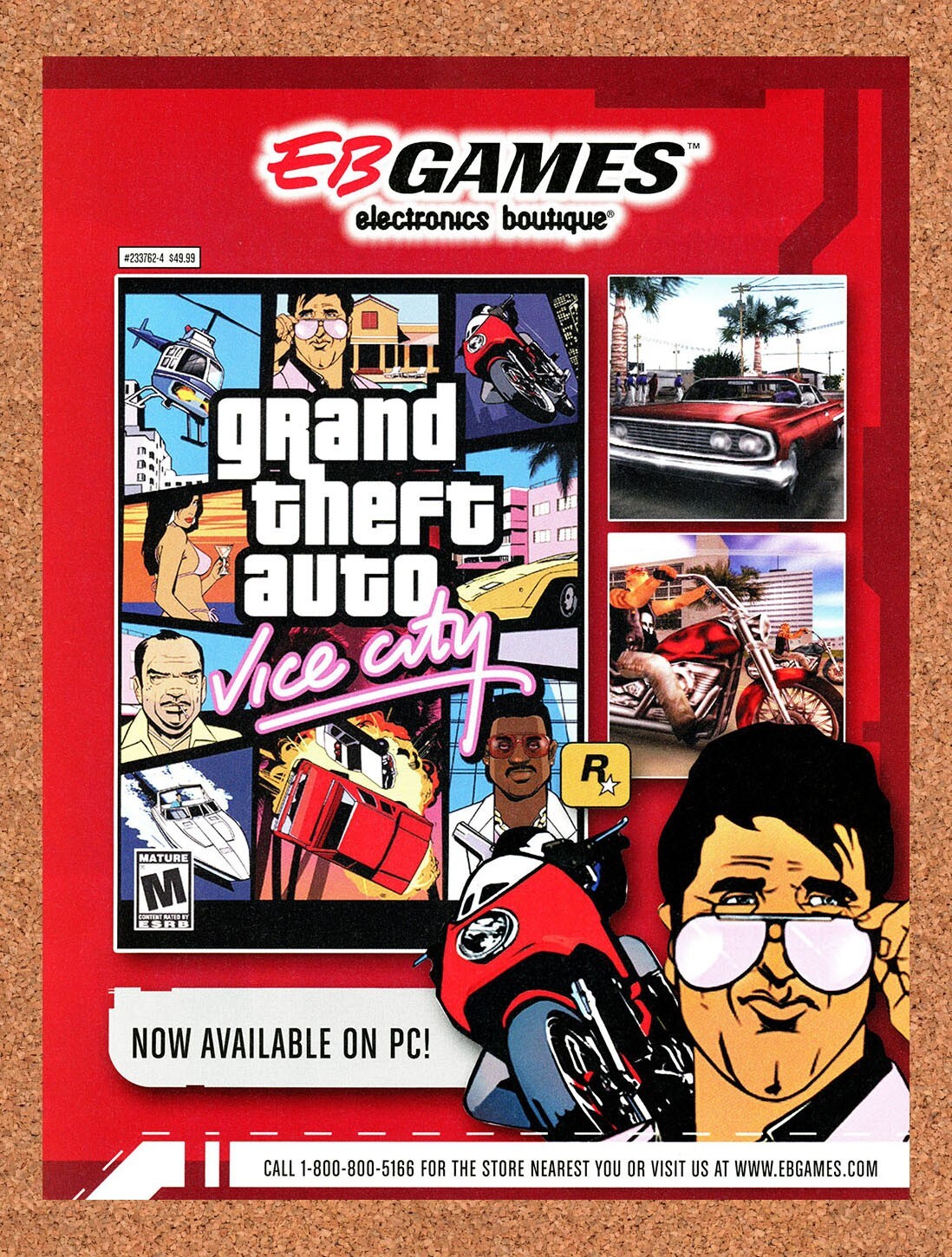 2003 Grand Theft Auto Vice City EB Games Original Ad v3