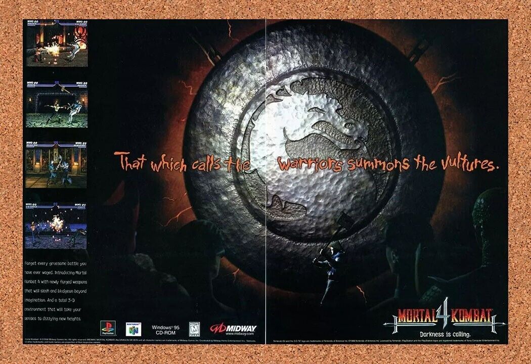 1999 Mortal Kombat 4 PS1 Original Ad