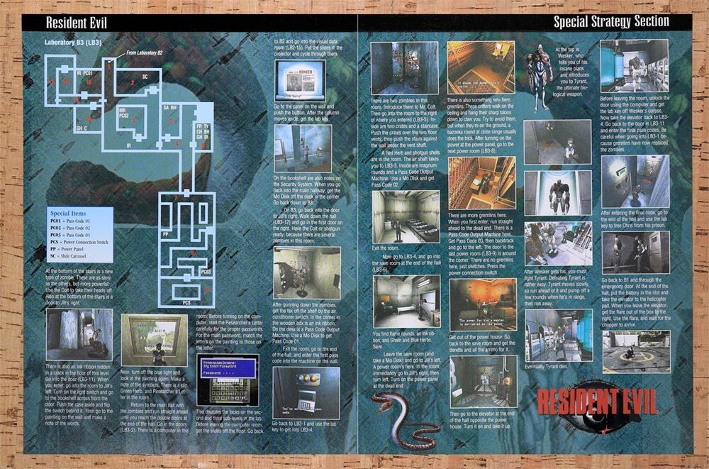 1996 Resident Evil Laboratory B3 Map Original Ad v2