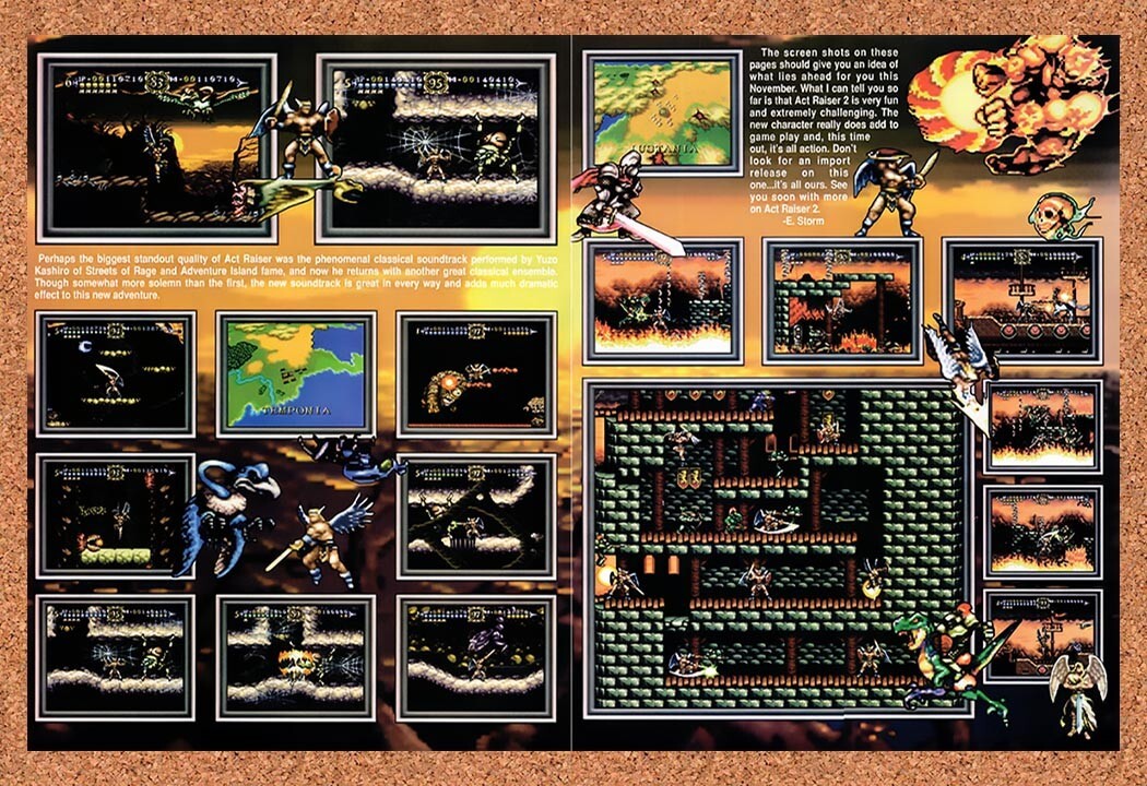 1993 ActRaiser 2 SNES Original Ad v3