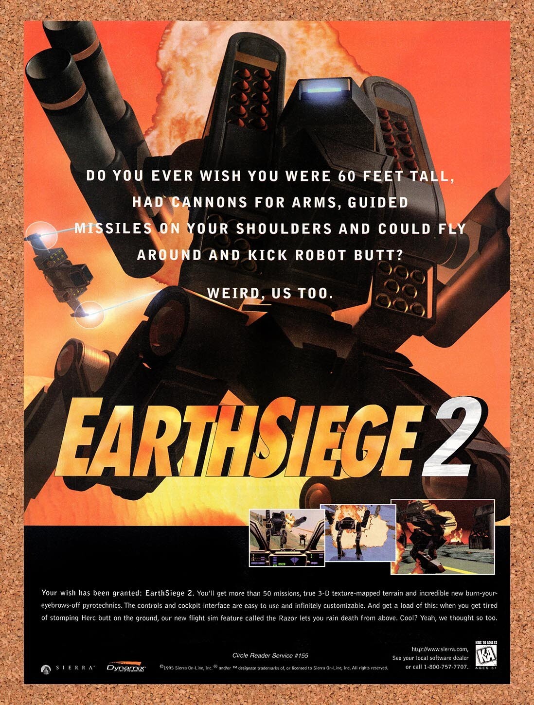 1996 Earthsiege 2 PC Original Ad v1