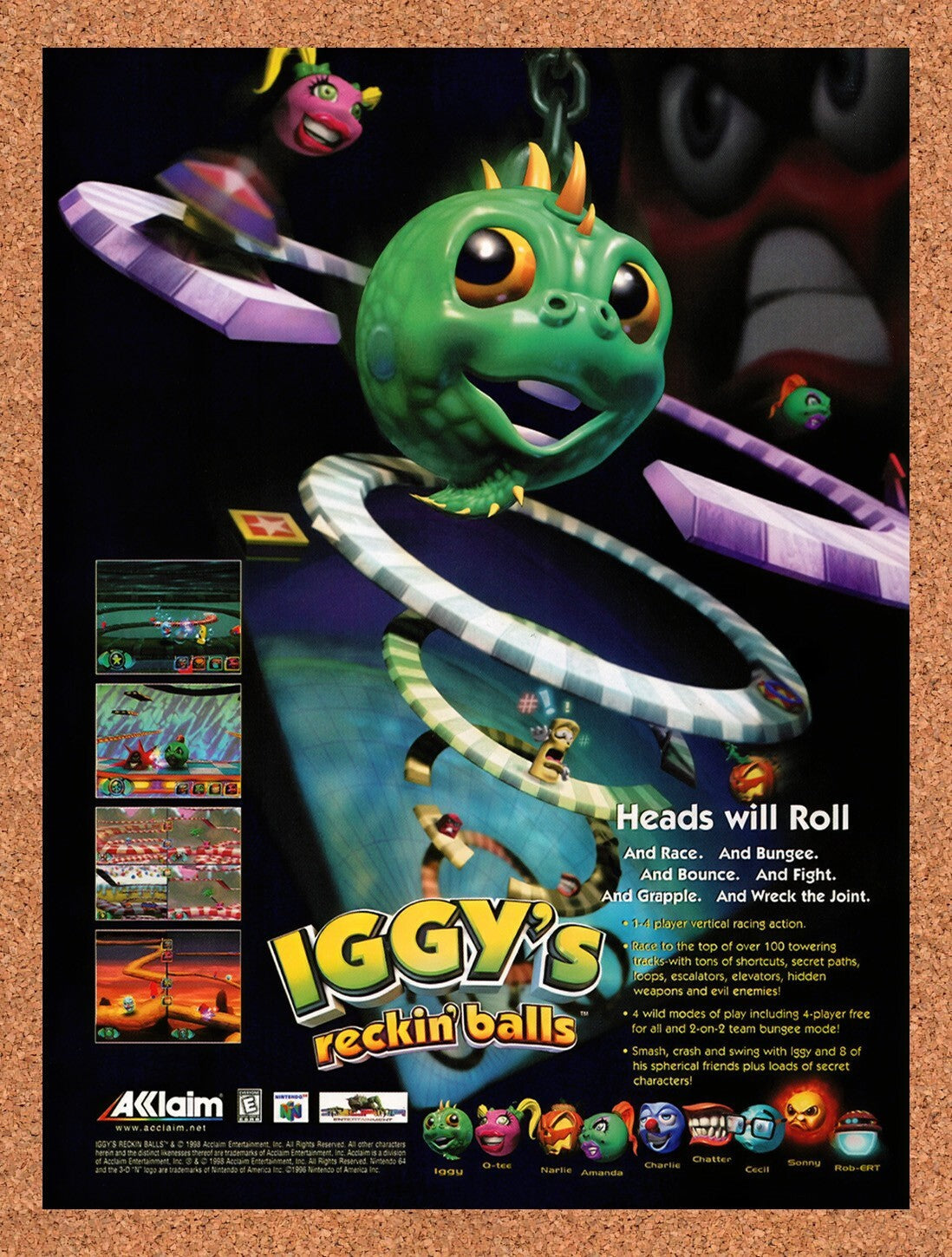1998 Iggys Reckin Balls N64 Original Ad v1