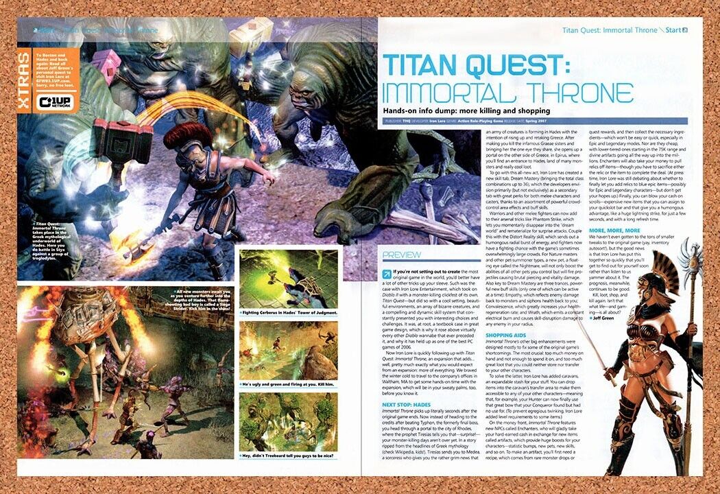 2007 Titan Quest Irtal Throne PC Original Ad