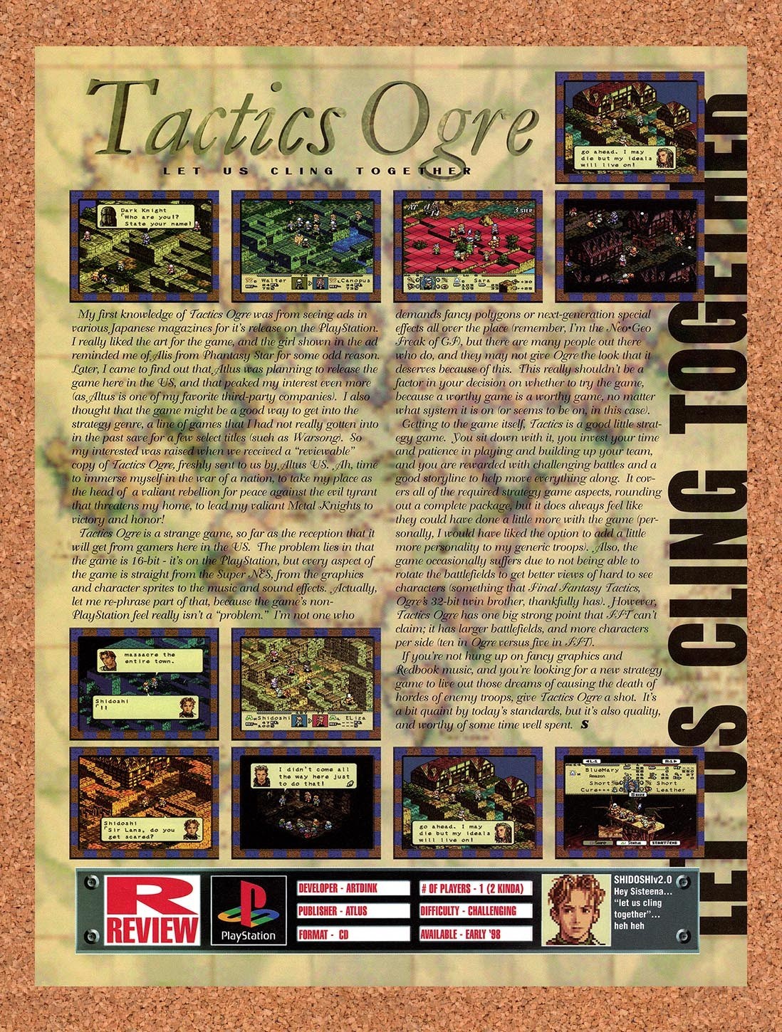 1998 Tactics Ogre PS1 Original Ad vr1