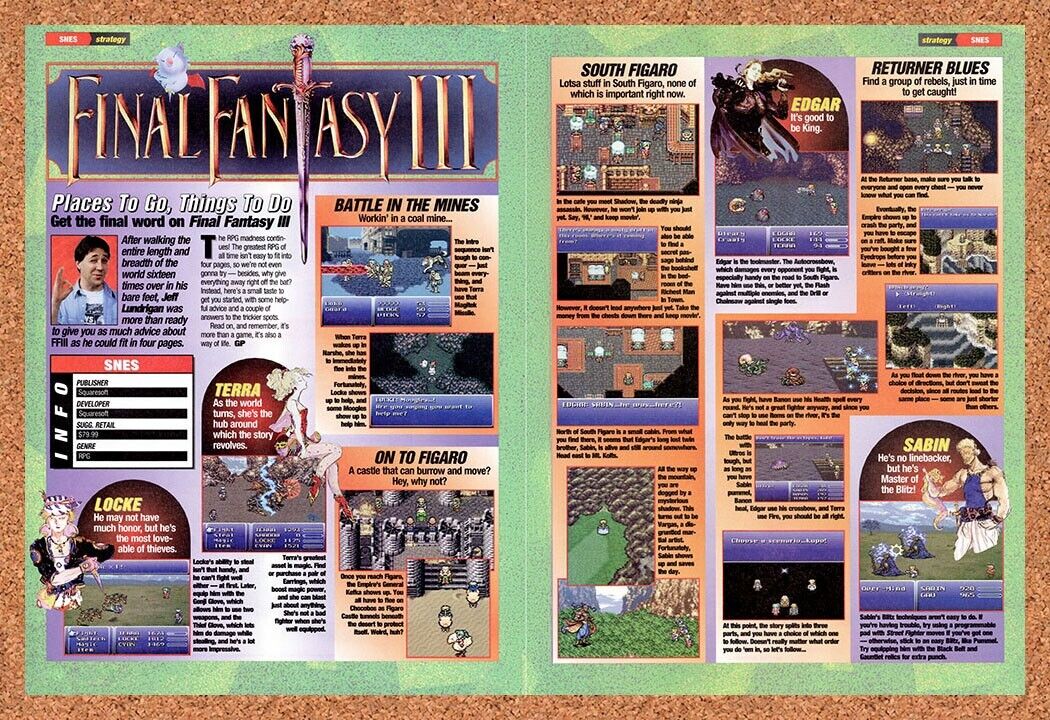 1994 Final Fantasy III SNES Original Ad v4