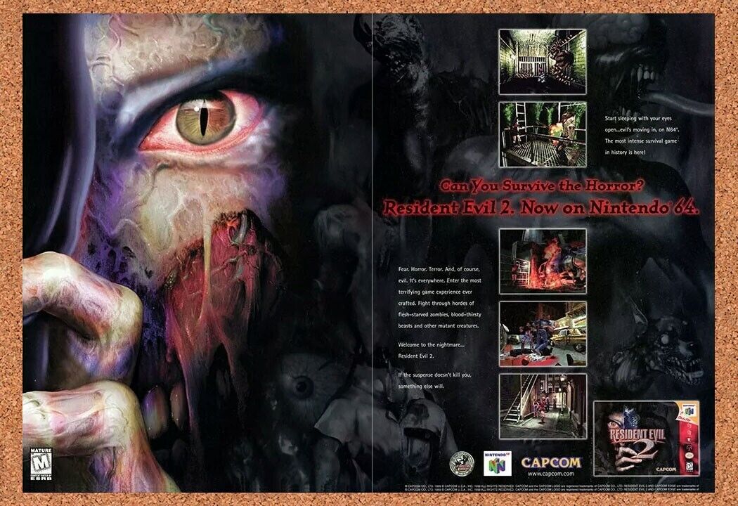 1997 Resident Evil 2 PS1 Original Ad v3
