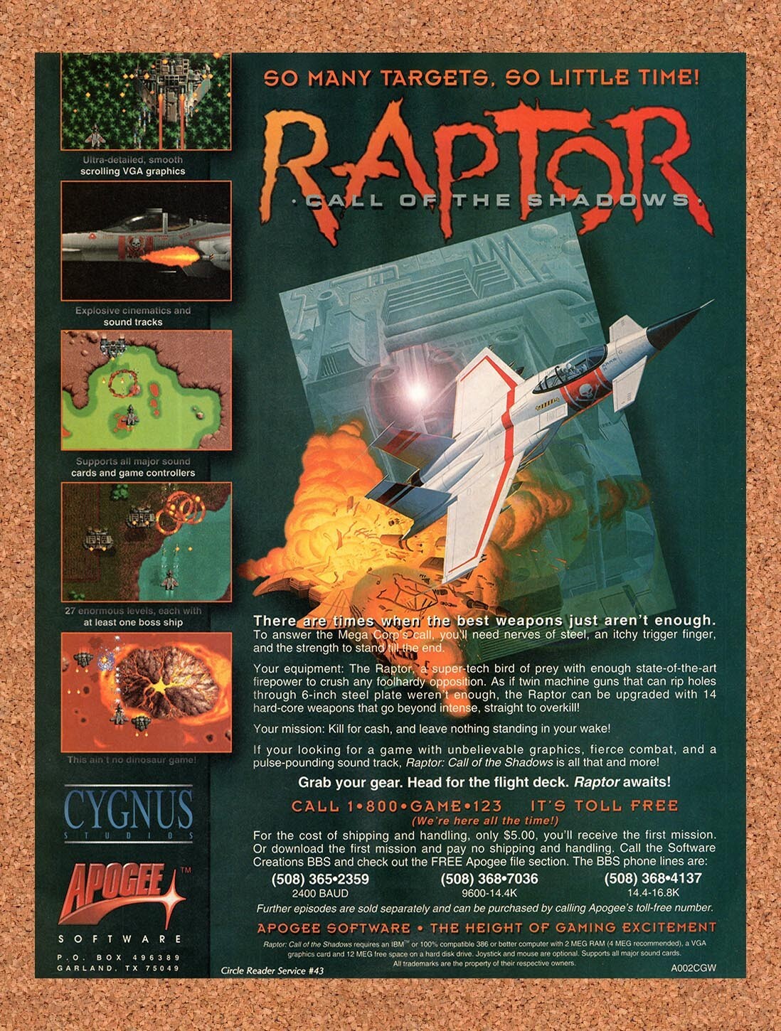 1994 Raptor Call Of The Shadows IBM Original Ad v1