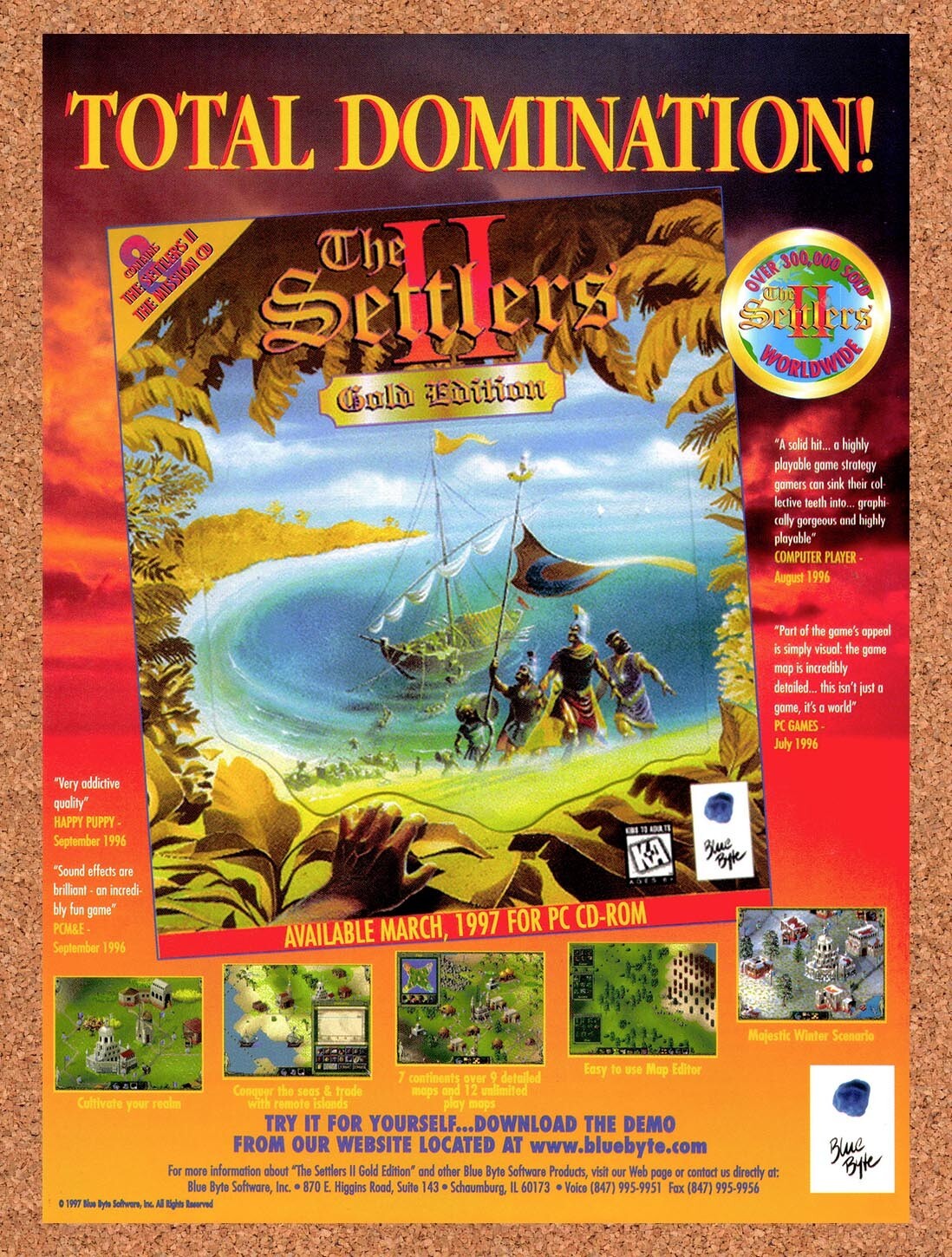 1997 Settlers II Gold Edition PC Original Ad v1