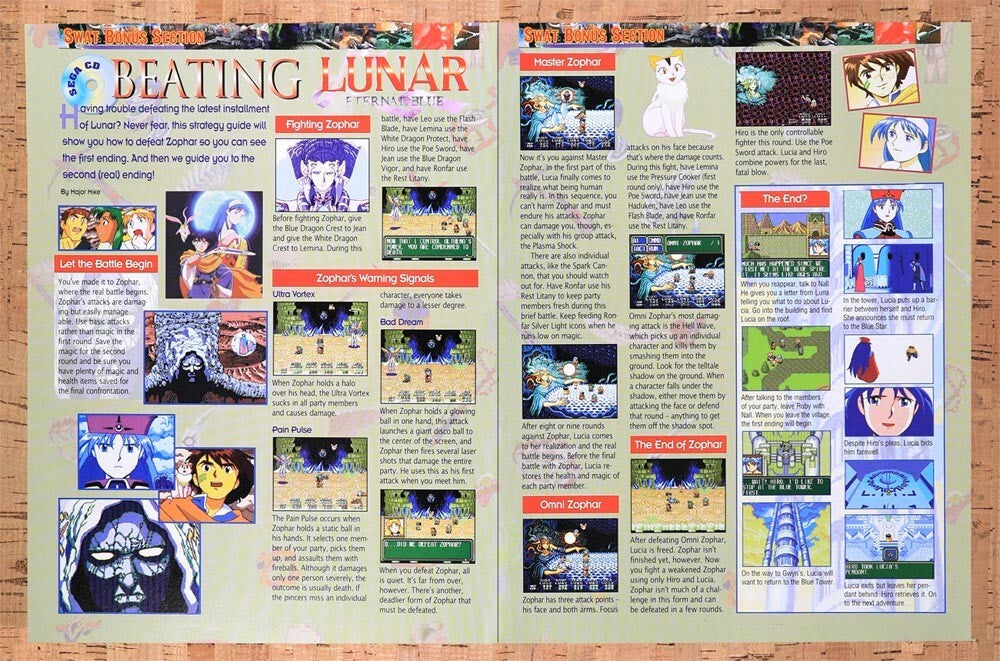 1996 Lunar 2 Eternal Blue Sega CD Original Ad v5