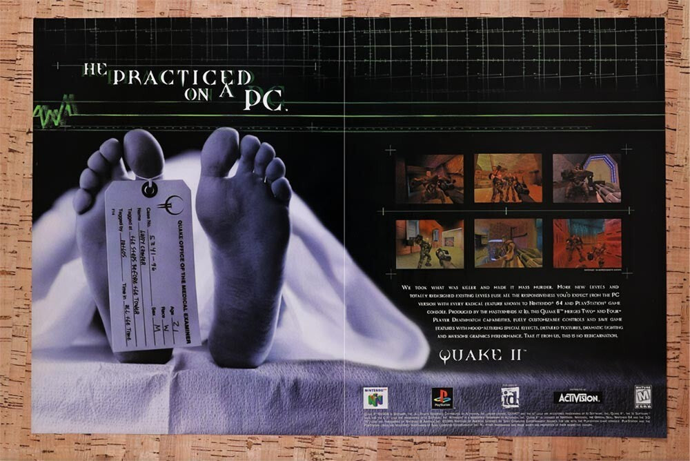 1998 Quake II N64 Original Ad v5