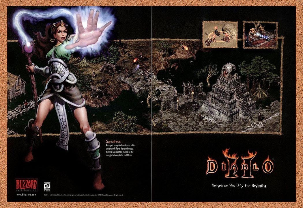 2000 Diablo II Sorceress Original Ad vc6