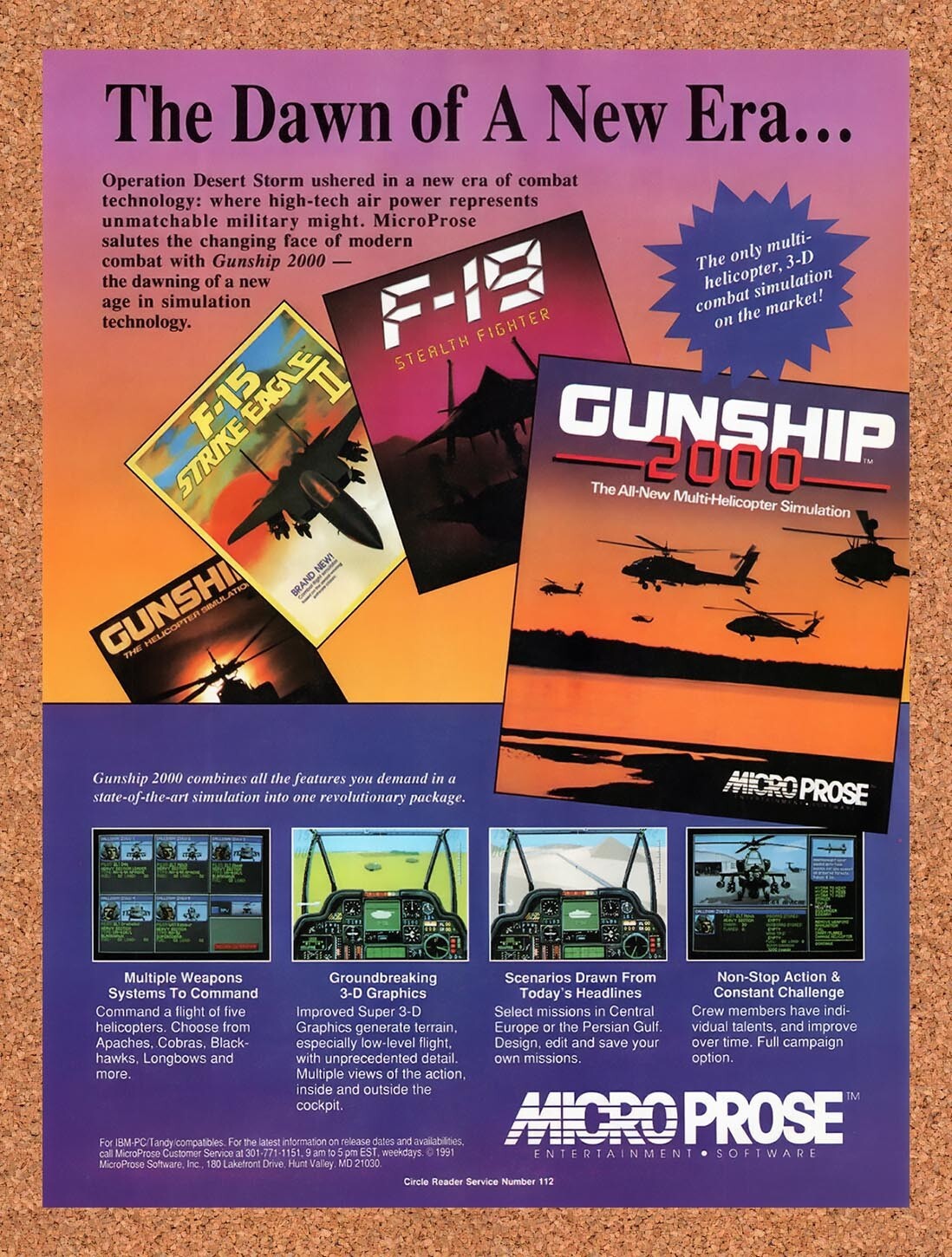 1991 MicroProse Tandy Games Original Ad v8