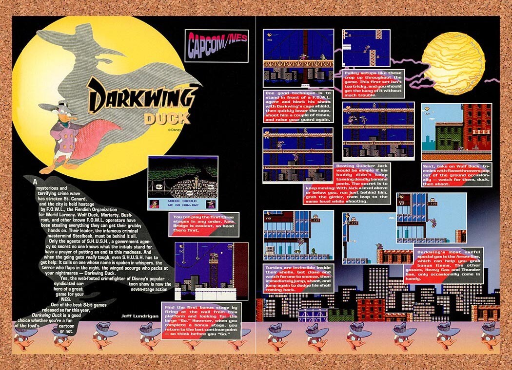 1992 Darkwing Duck NES Original Ad v1