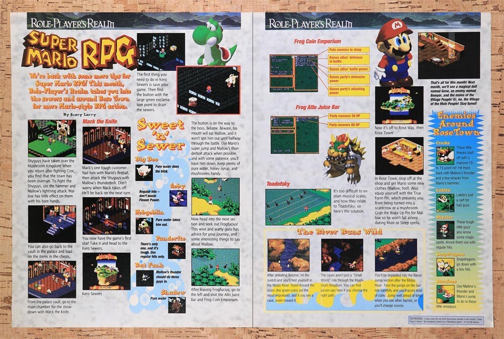 1996 Super Mario RPG Sewers Tips Original Ad v5
