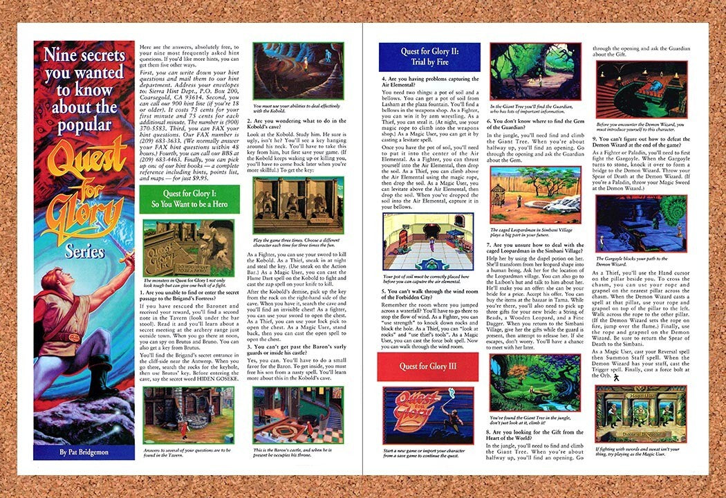 1993 Quest For Glory Series Secrets Original Ad v1
