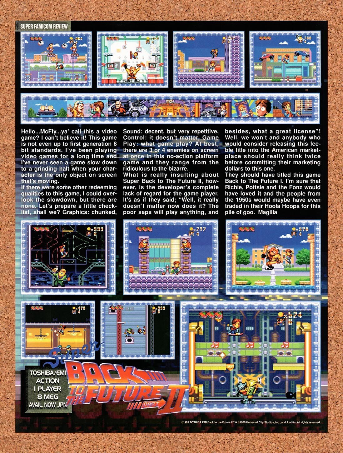 1993 Back To The Future II Super Famicom Original Ad v2