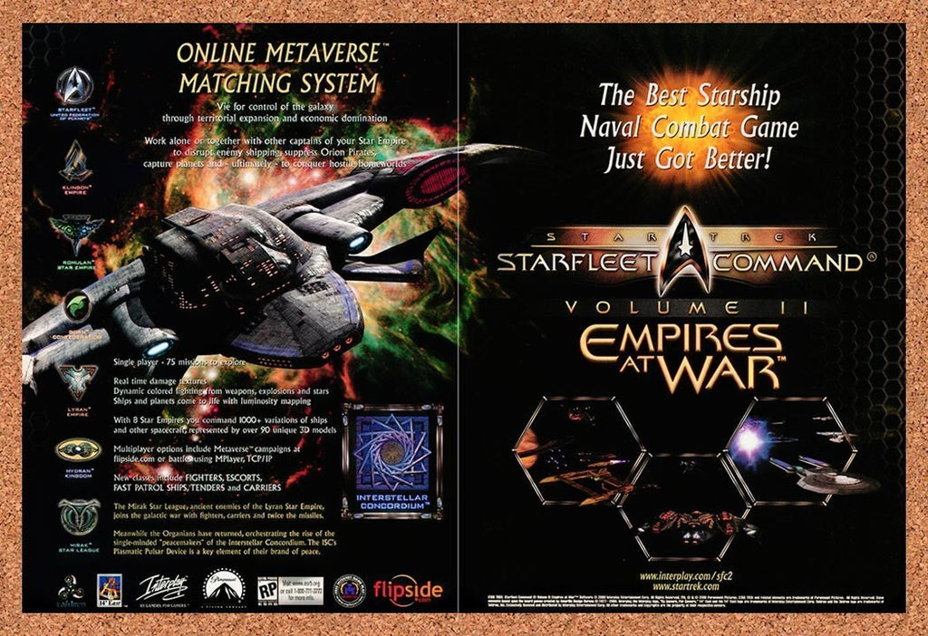 2000 Star Trek Starfleet Command II Empires At War Int Concordium Original Ad v2