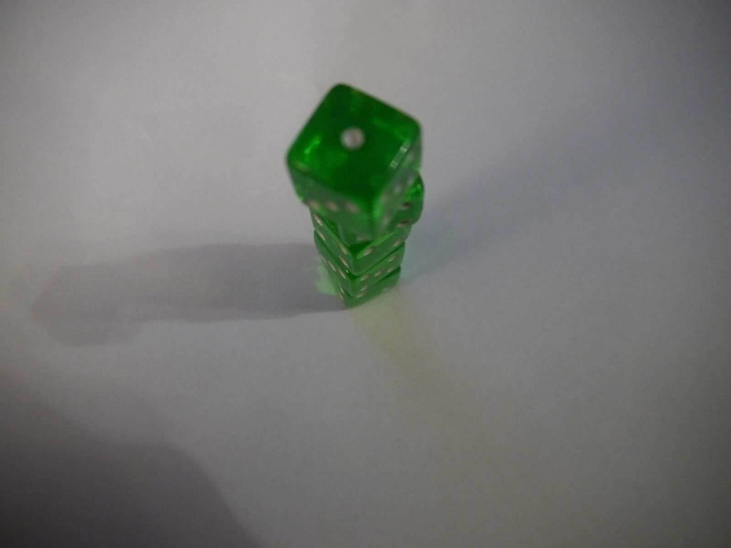 NEW Set of 5 Green Transparent Large Casino Size 19mm Dice Green Great Quality - 