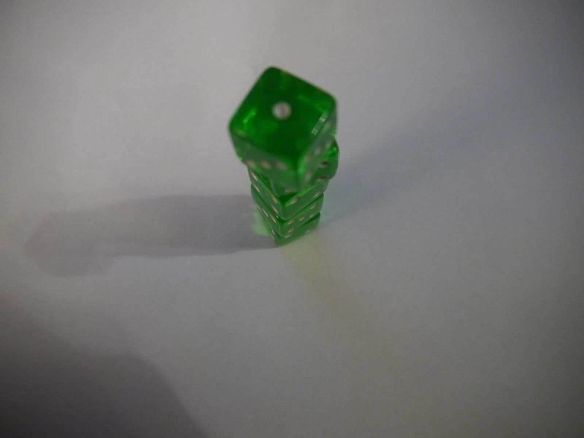 NEW Set of 5 Green Transparent Large Casino Size 19mm Dice Green Great Quality - 