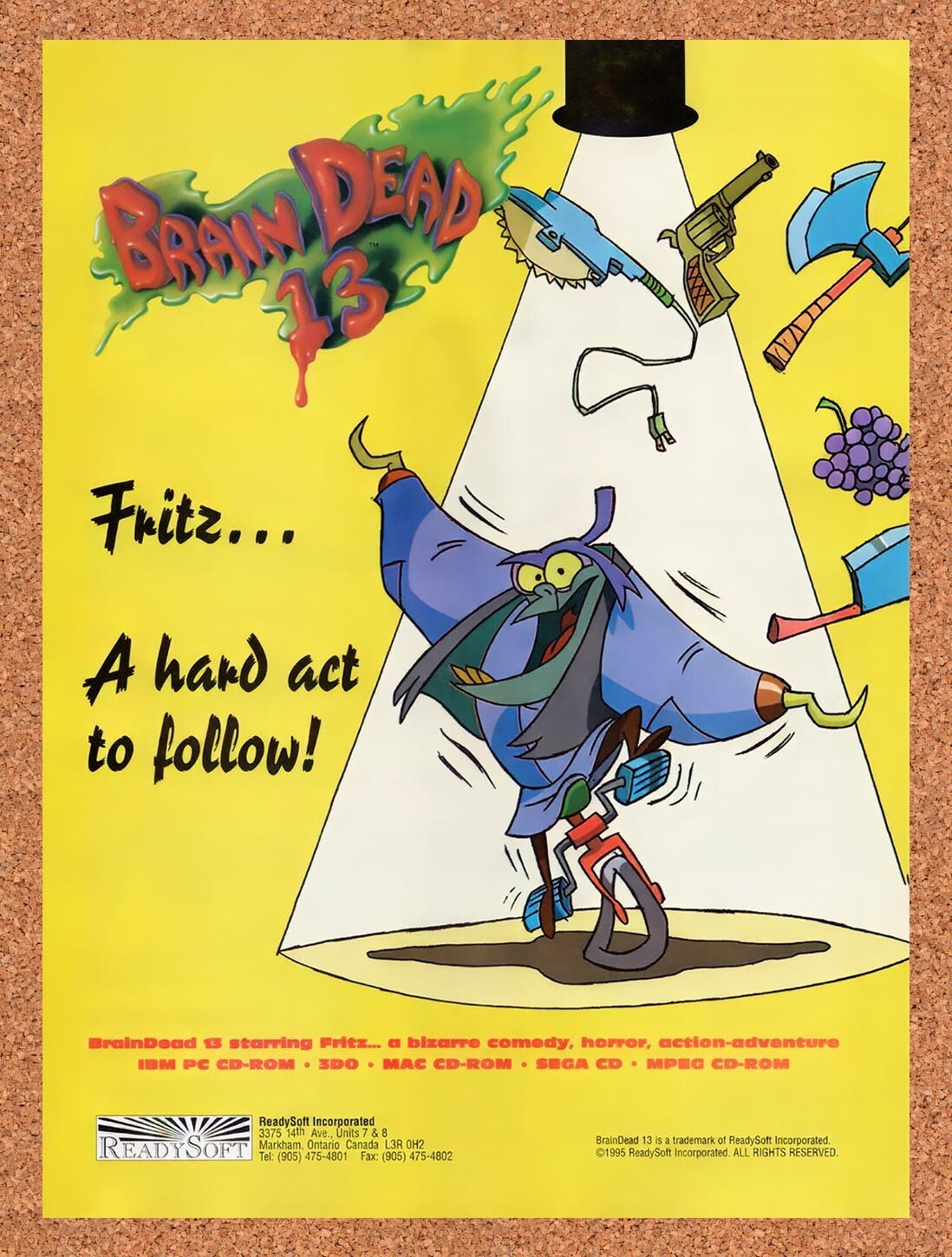 1995 Brain Dead 13 PC Original Ad v8