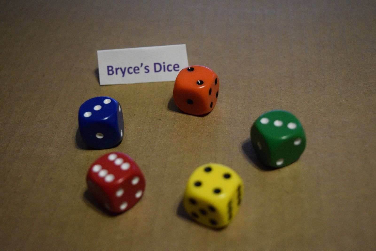 NEW 5 Mixed Color Lot of Red Orange Green Blue Yellow Gaming Dice Set 16mm D6 - 