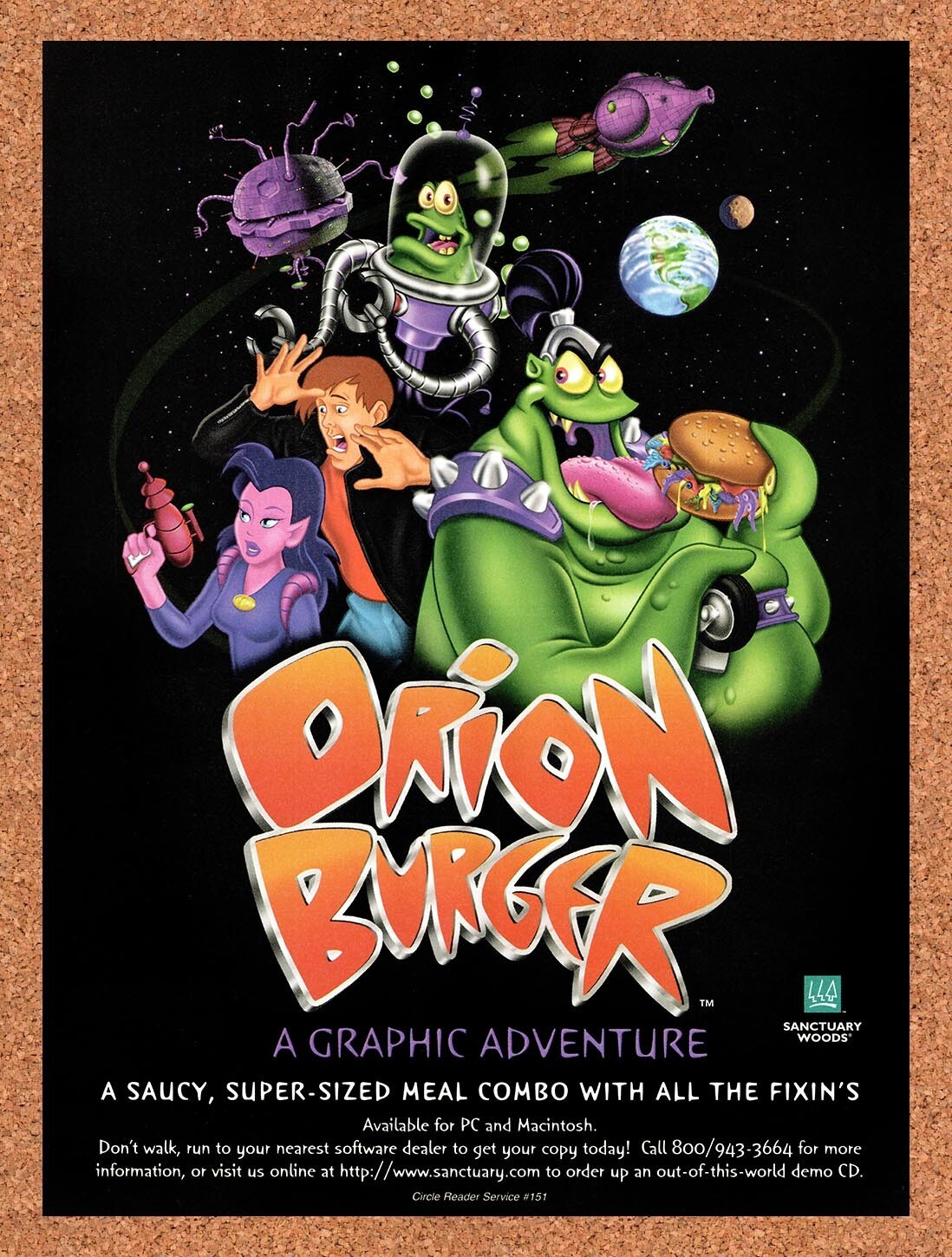 1996 Orion Burger PC Original Ad v1