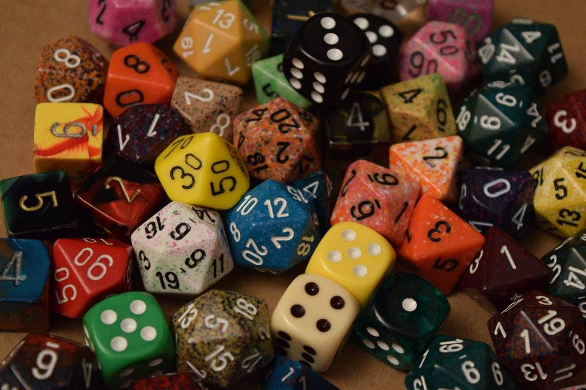 Various Options of "Pound of Dice" RPG Chessex Game Dice d4, d6, d8, d12, d20 Rare Dice