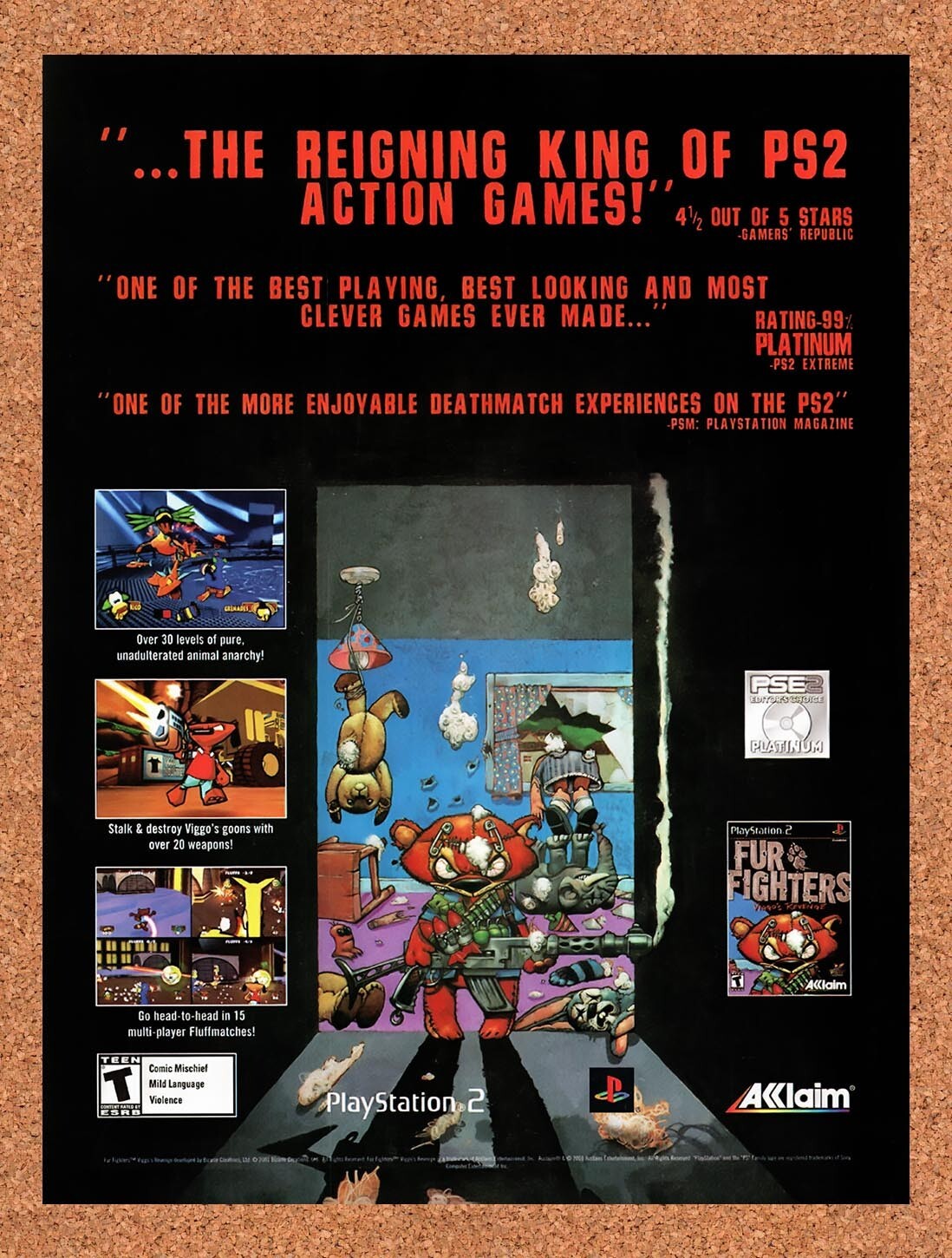 2001 Fur Fighters PS2 Original Ad v1