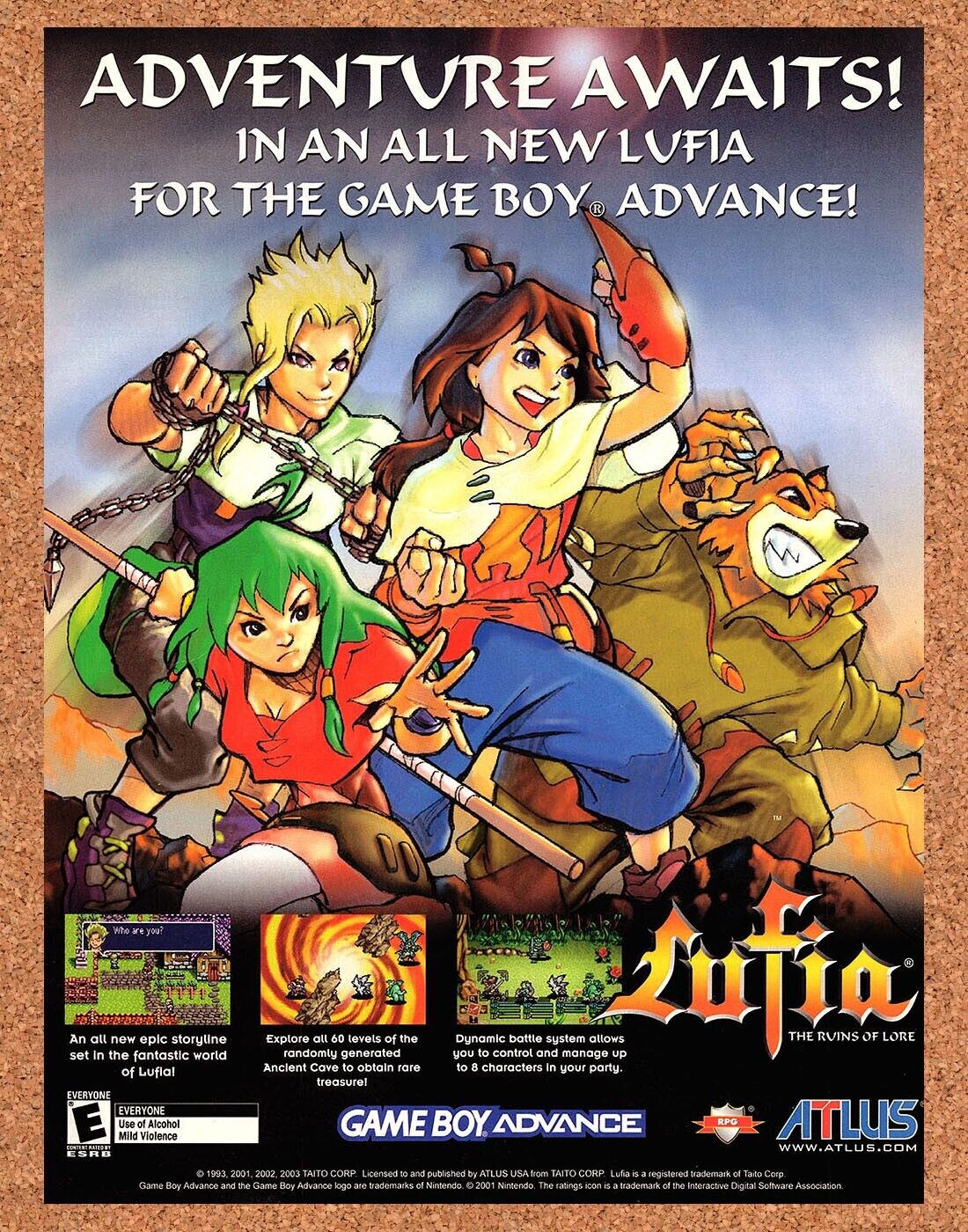 2007 Lufia The Ruins Of Lore GBA Original Ad