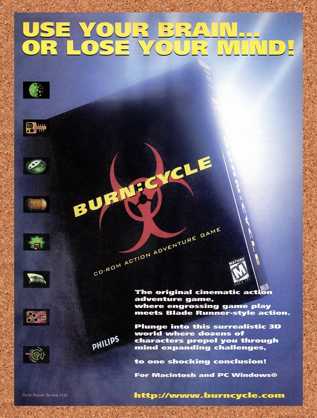 1995 Burn Cycle PC Original Ad v3