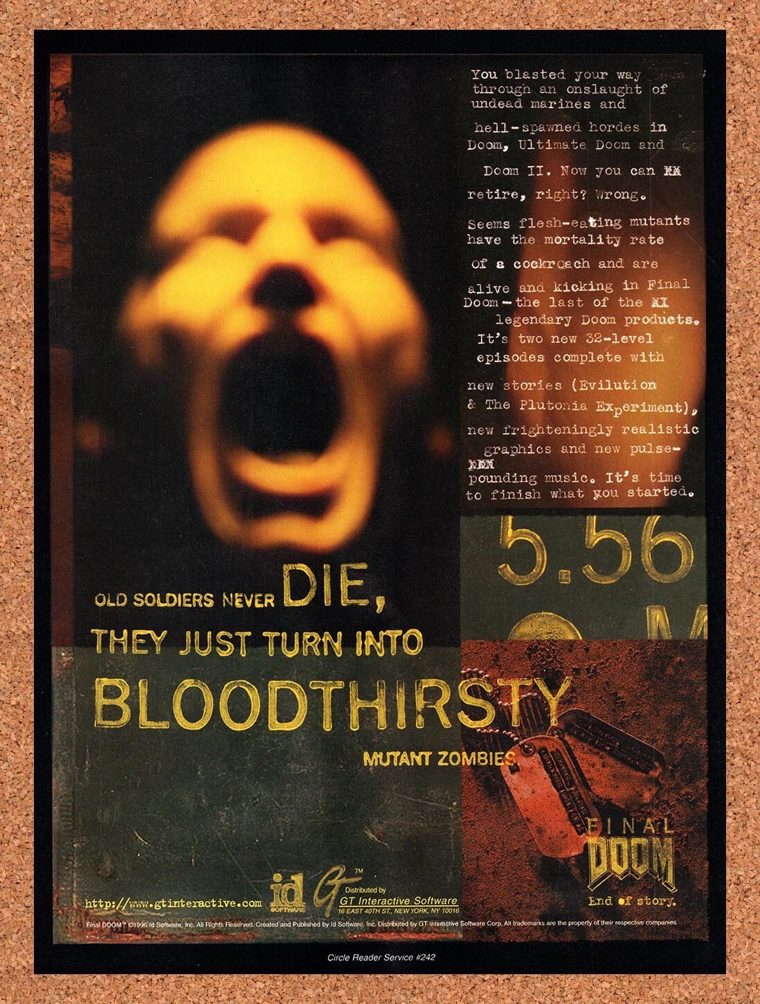 1996 Final Doom PC Original Ad v1
