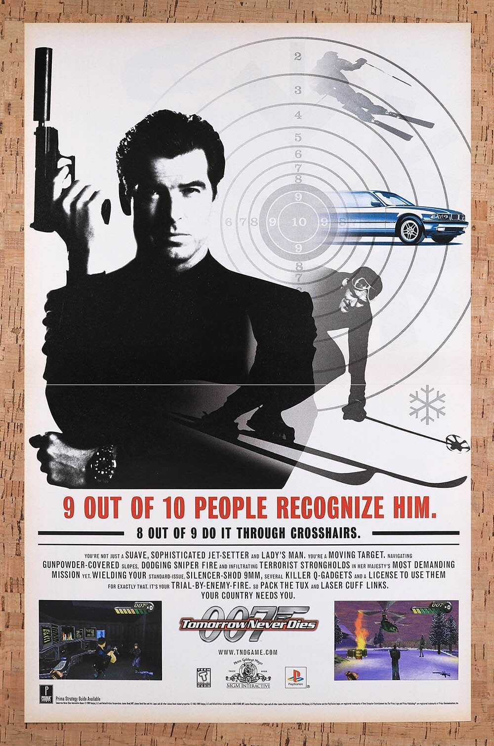 1999 007 Tomorrow Never Dies PS1 Original Ad v1