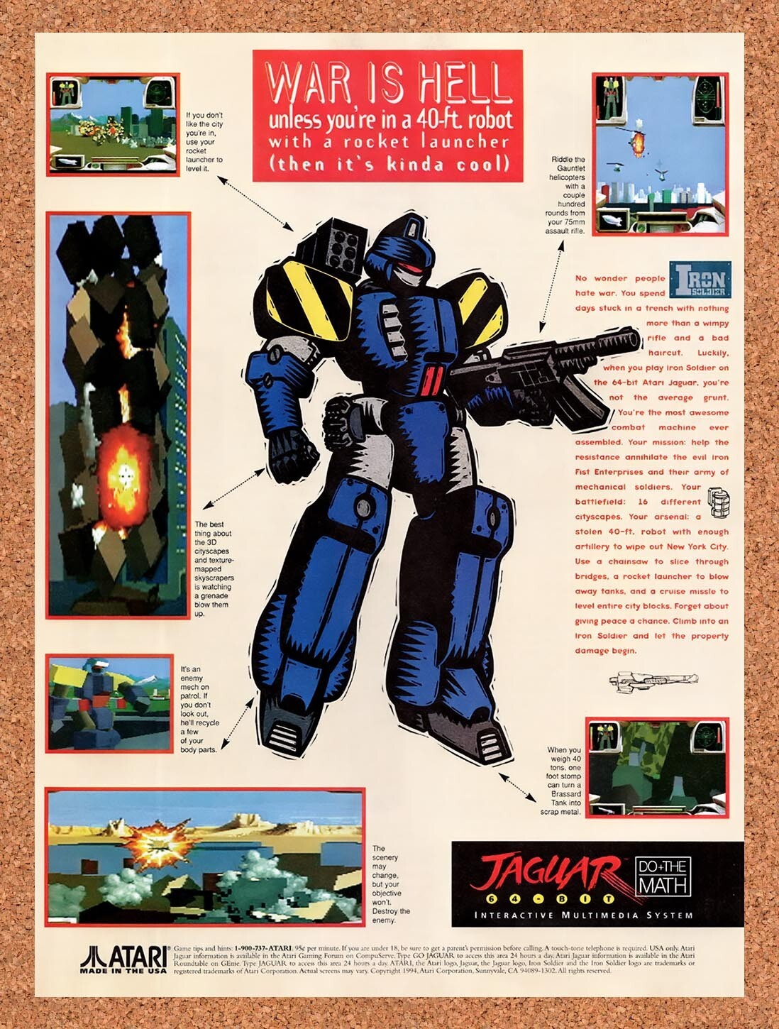 1995 Iron Soldier Jaguar Original Ad v1